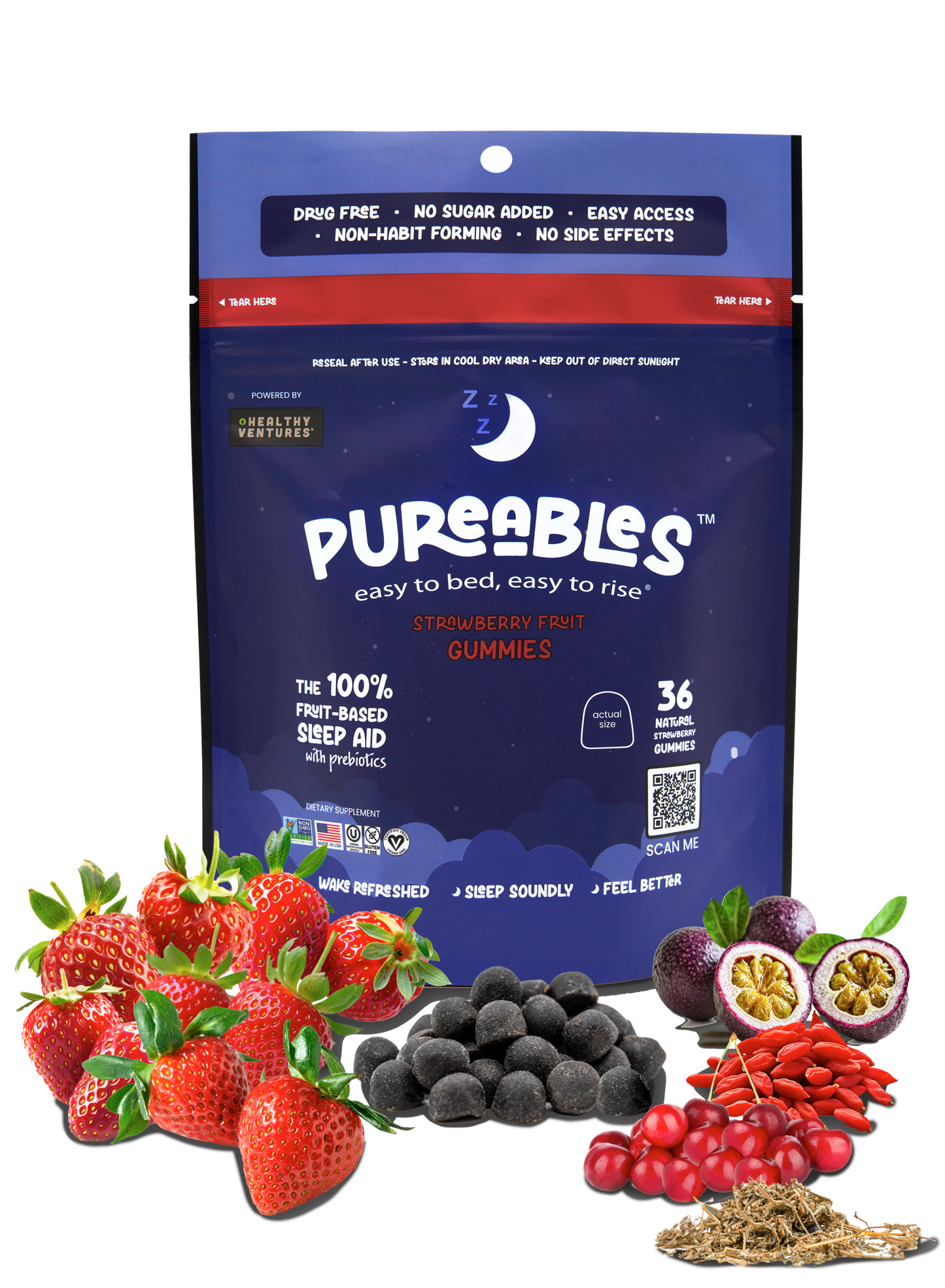 Pureables™ All-Natural Sleep Strawberry Gummies