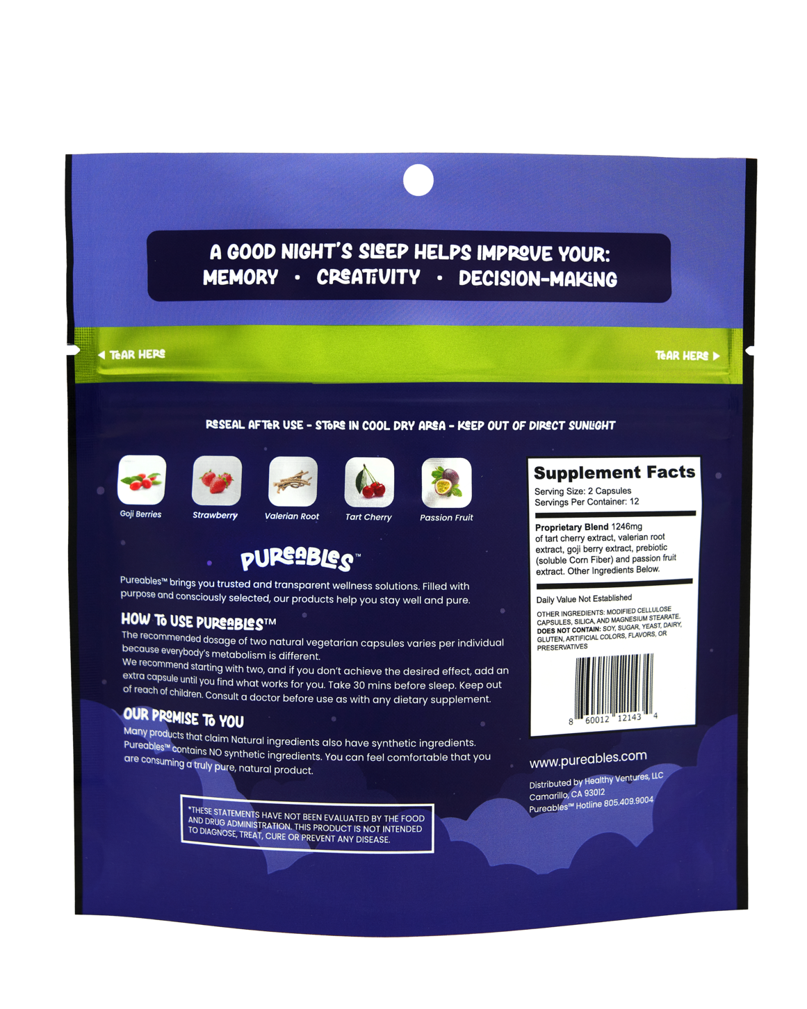 Pureables™ All-Natural Sleep Veggie Capsules